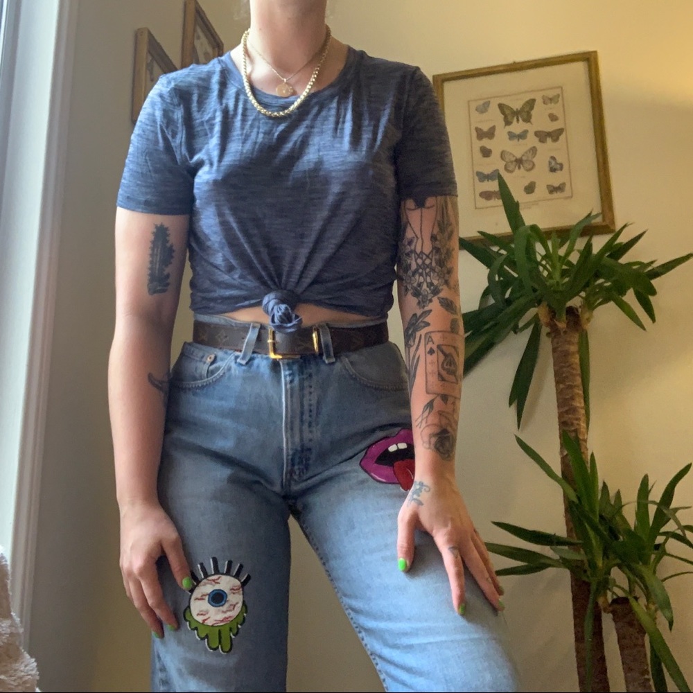 Lululemon Heather Navy Blue short sleeve tee